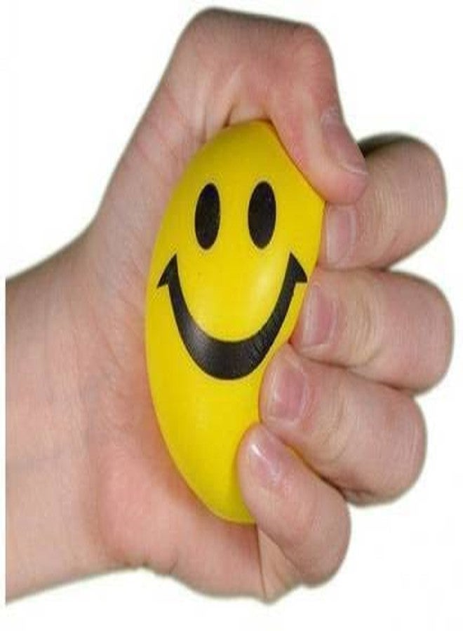 FLYmart Smiley Face Squeeze Stress Relief Ball | Soft Ball Stress Relieve Squeeze Balls Yellow |Toy for Kids and Adults for Stress Relief and Playing - 7 cm Each (4 Stress Smiley Ball) - Image 4